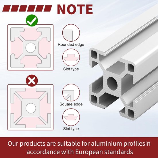 40 stuks bevestigingsmateriaal hoek 20 x 20 aluminium profiel accessoires, groef 6 aluminium hoek, aluminium profiel verbinders, hoekverbinders, wandhouder, 90 graden hoek rooster voor 2020 — afbeelding 5