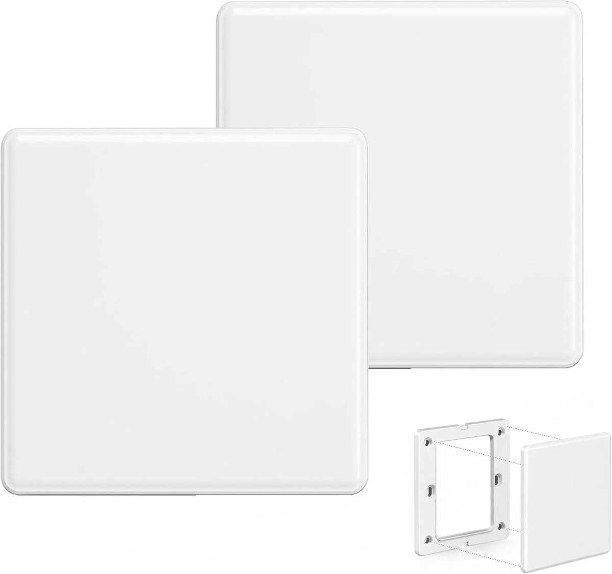 2 stuks lichtschakelaarafdekking, inbouwdoos, blinde afdekkingen, inbouwstopcontacten, 8,6 x 8,6 cm, lichtschakelaarafdekking, voor ongebruikte stopcontacten of schakelaars