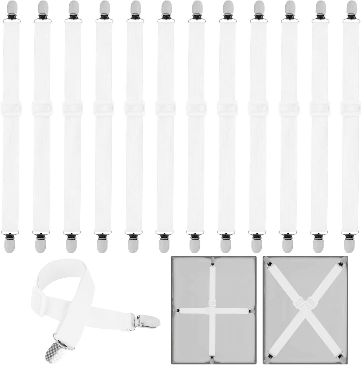 Lakenspanners, 30-130 cm, hoeslakenspanner, hoeslaken voor hoeslaken, matrashoes, bank, strijkplanken