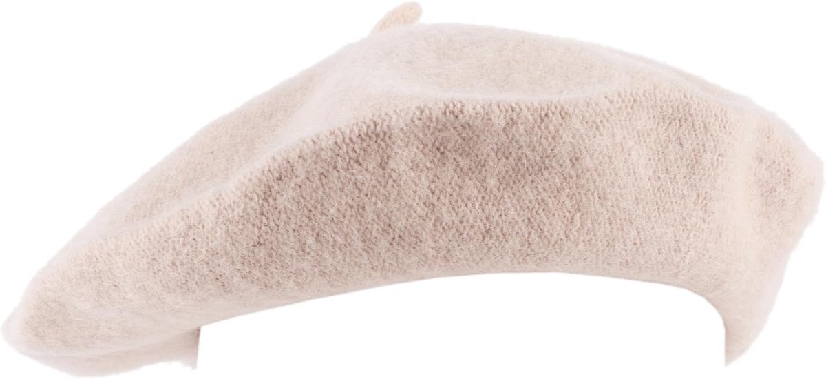 To Socks Franse Baret van Wolmix – Klassieke Unisex Artiesten Militaire Baret in Effen Kleuren (Beige)