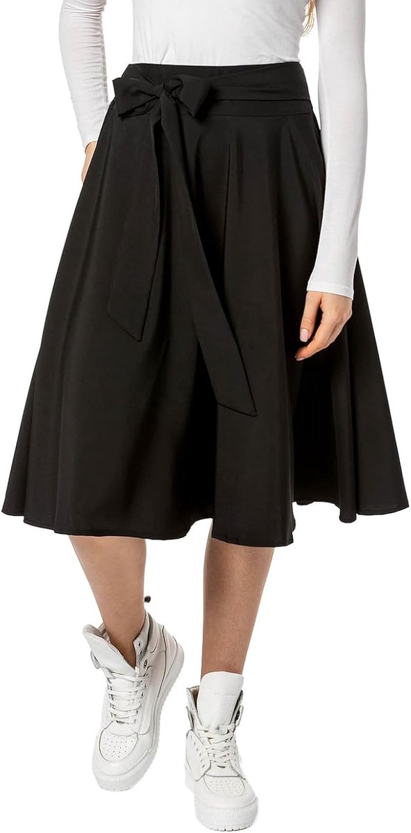 Vintage rok: lichte elegante damesrok met strik om zelf te binden