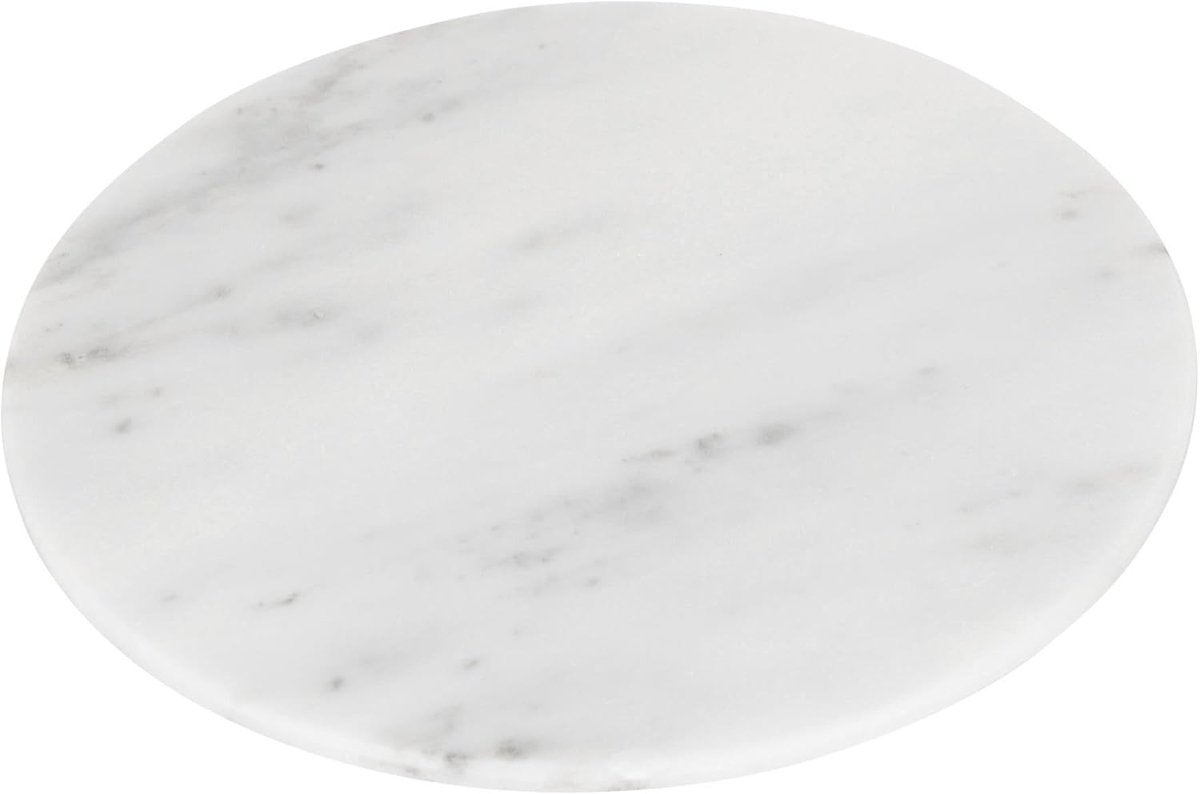1x Wit 30Cm Ronde Marmeren Snijplank - Antislip Keuken Kaas Brood Vlees Snijden Serveren Counter Top Protector Boards - door Argon Tableware