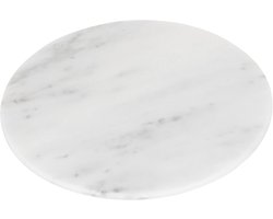 1x Wit 30Cm Ronde Marmeren Snijplank - Antislip Keuken Kaas Brood Vlees Snijden Serveren Counter Top Protector Boards - door Argon Tableware