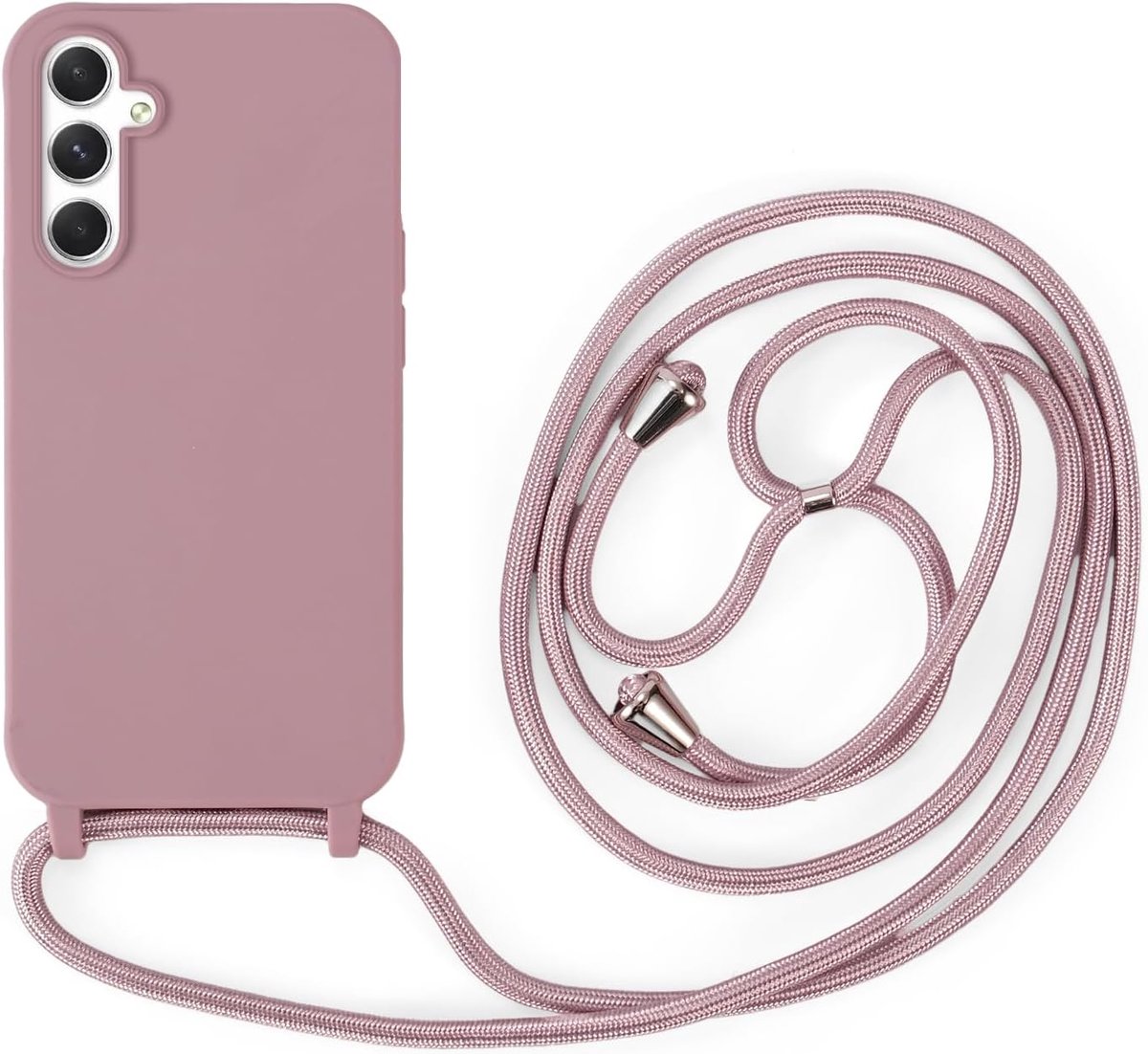 Betterfon Samsung mobiele telefoonketting mat smartphone-halsketting hoes met koord - koord met case om om te hangen, telefoonhoes met koord om om te hangen, roze