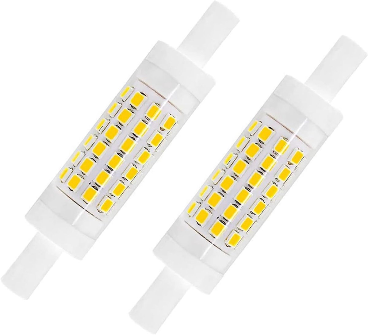 R7s LED 78 mm 7 W neutraal wit 4000 K, LED R7s komt overeen met 70 W halogeenlamp, J78 R7s, 700 lm, AC220-240 V, stralingshoek 360°, niet dimbaar, 2 stuks