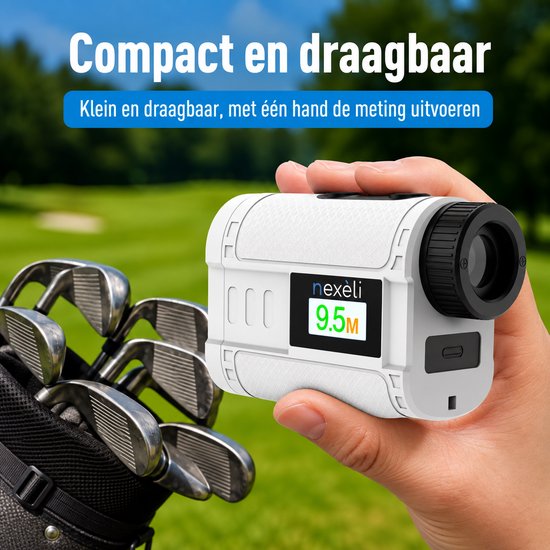 Nexeli NX-GF1200 Golf Rangefinder – 1200m – 6x Vergroting – Hellingcorrectie – Vlagvergrendeling & Trilmelding – Ingebouwde Oplaadbare 750mAh Batterij – IP54 Waterbestendig – Golf Afstandsmeter — afbeelding 4