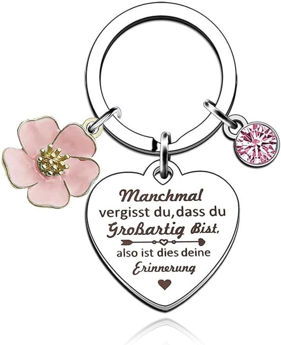 Sleutelhanger, cadeau met inspirerende woorden voor verjaardag, beste vriendin, met zwarte geschenkdoos, Meerkleurig.