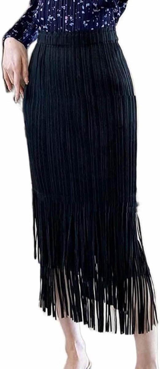 Rok Met Hoge Taille Voor Dames - Zomer Geplooid Gedrapeerd Ontwerp Plooirok Effen Kleur All-Match Kleine Halflange Rok, Modieuze En Zachte Stijl Zachte Huidvriendelijke Paraplurok,Zwart