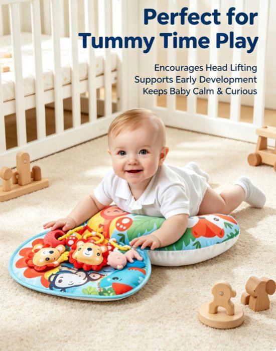 Montessori leeuw Cosy Play Speelkussen - Tummy time - Activiteitenkussen - Baby speelgoed - Kraamcadeau - Babyshower cadeau - Vanaf 0 maanden — afbeelding 5