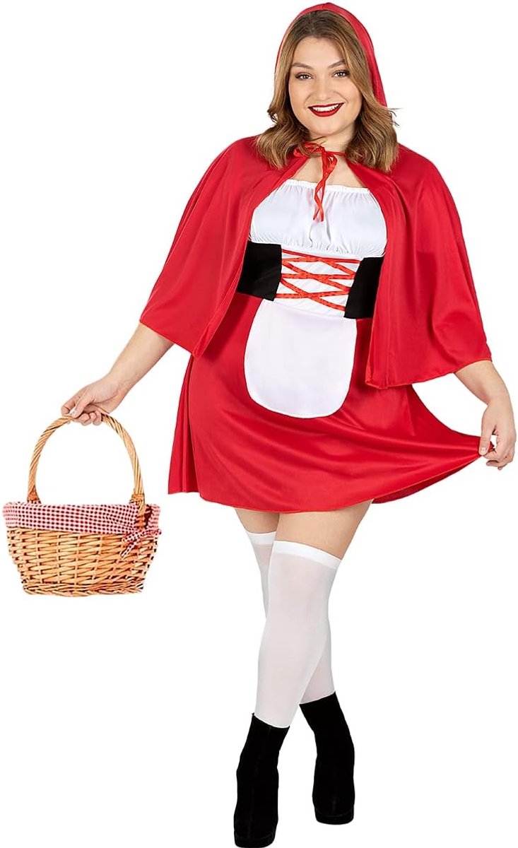 | Roodkapje kostuum voor vrouwen Roodkapje, Wolf, Verhalen - Kostuum voor Volwassenen, Accessoire verkleedkleding en rekwisieten voor Halloween, carnaval & feesten - Rood