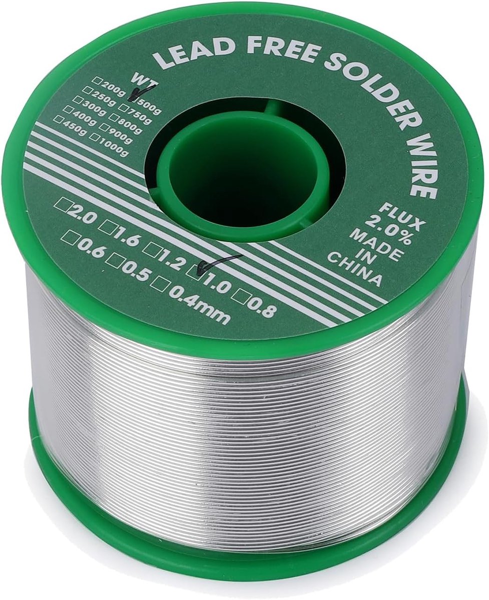500g Lasdraad zonder lood, dunne draad Sn 99 Ag0.3 Cu 0,7 met colofoniumkern 1,0 mm, elektronische draad meer doorstroom (1,0 mm, 500 g)