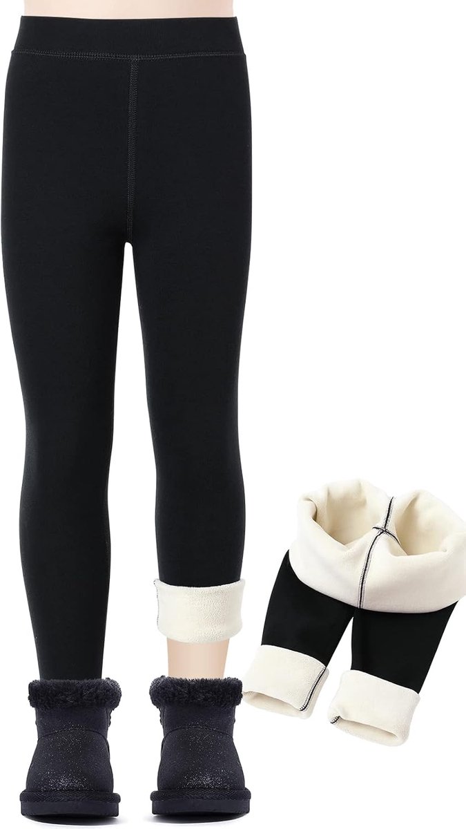 Thermolegging voor Meisjes Gevoerde Legging met Fleece Winter Lange Thermische Broek voor Kinderen Verdikt Warm Ondoorzichtig Elastisch