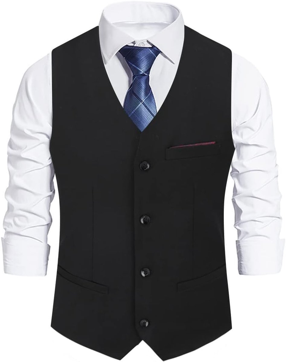 Pak vest slim fit formele vintage klassieke zakelijke bruiloft pak vest 5 kleuren