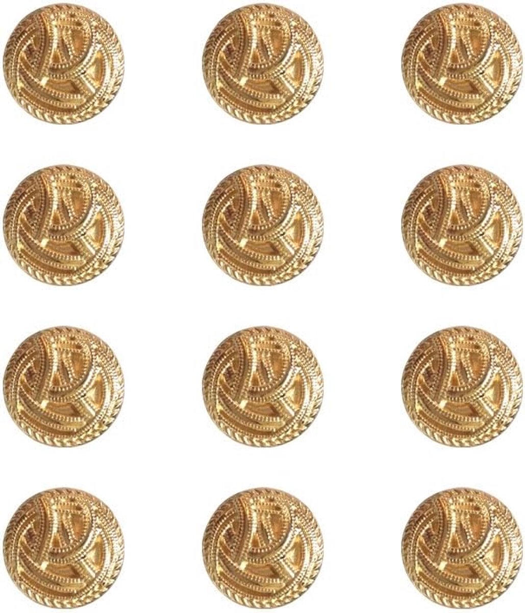 12 Edele Dirndl Traditionele Kostuums Gouden Knopen op te Naaien (E12 20mm)