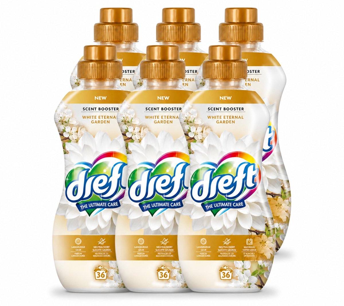 6 x Dreft – White Eternal Garden – Vloeibare Geurbooster – 720 ml – 36 wasbeurten - Voordeelverpakking - 6 stuks