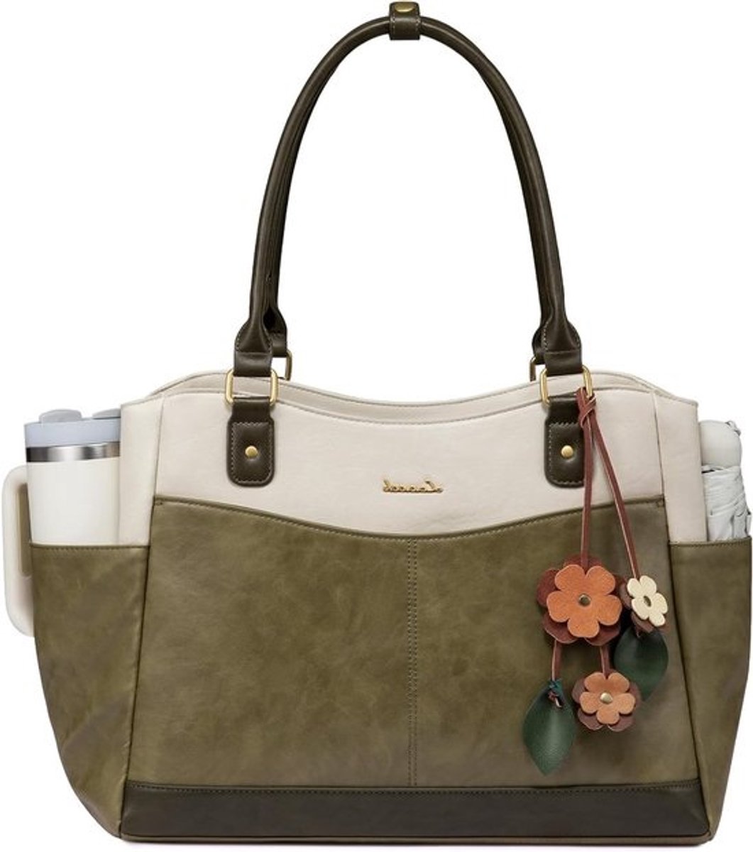 Elegante laptoptas van 15.6 inch voor vrouwen, ideaal als werk- en schooltas, met schouderriem en veelzijdige aktetas voor kantoor en universiteit
