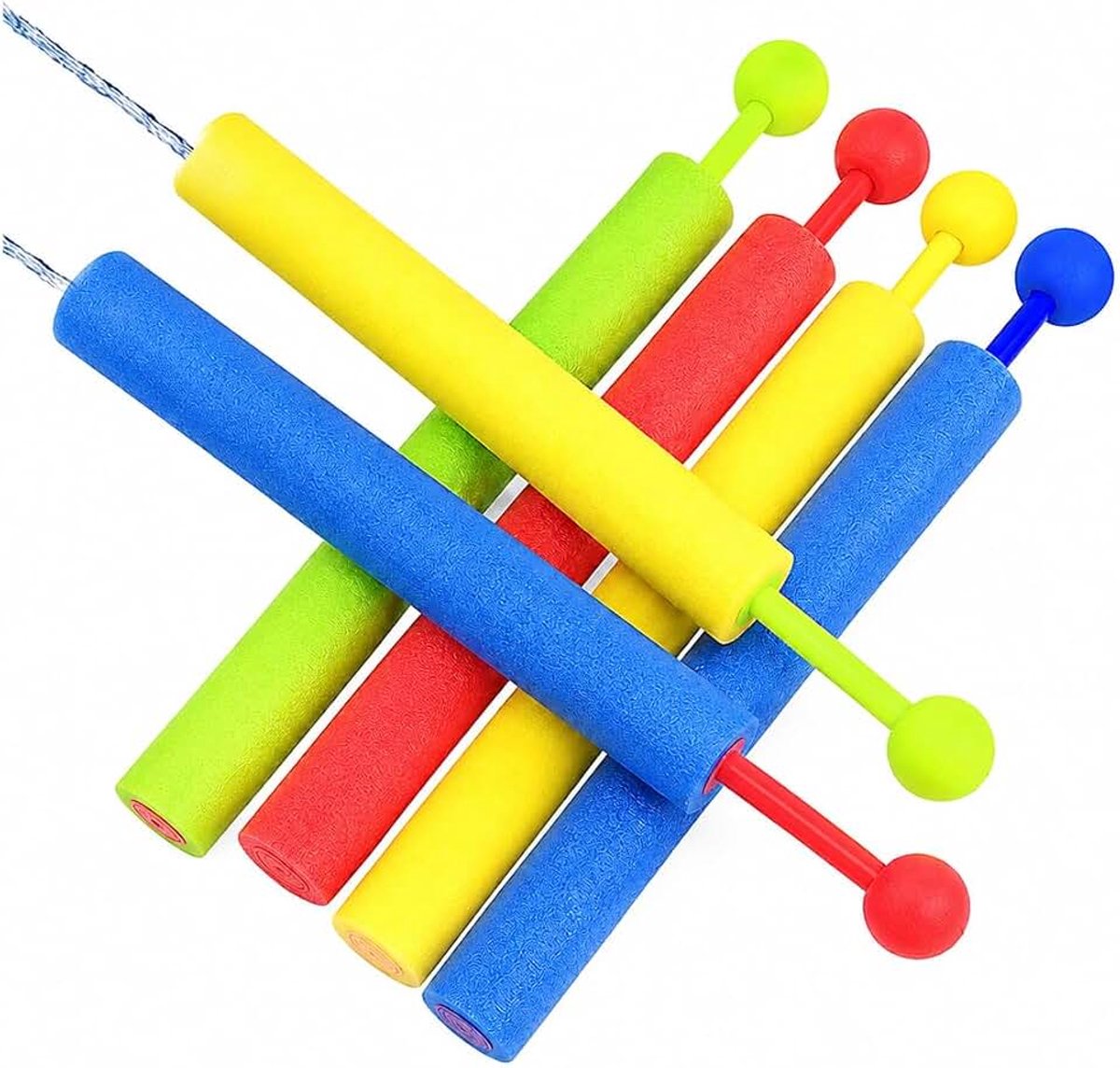 Waterpistolen van rekbaar schuim (26-43 cm/ca. 10-17 inch), waterpistool met lang bereik voor zwembad, strand, tuin, feest, willekeurige kleuren