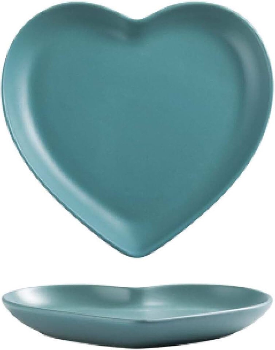 Nordic Love Creatieve Plaat Hartvormig Paar Plaat Keramisch Servies 8 Inch Soep Bowl-6" Lake Plate