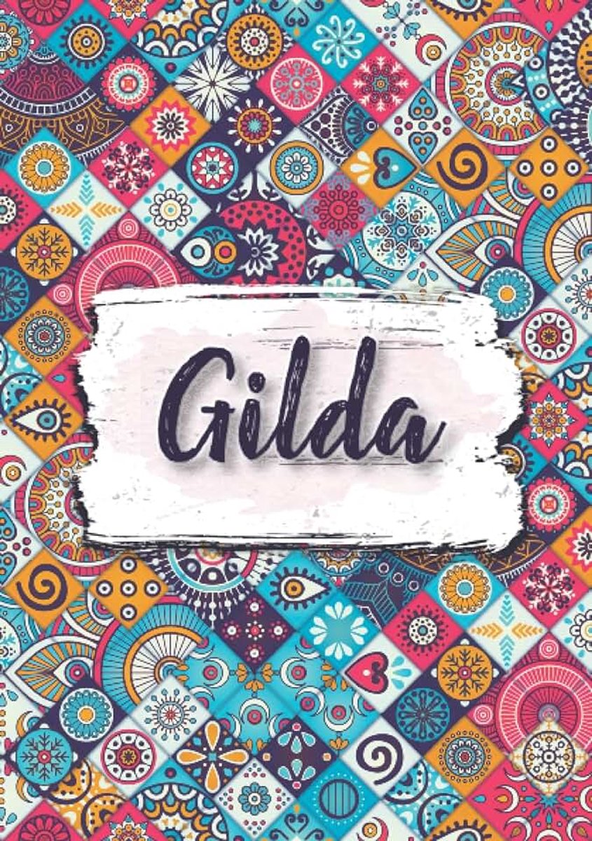 Taccuino A5 | Nome personalizzato Gilda | Regalo di compleanno per moglie mamma sorella figlia ... | Design: fiori etnici | 120 pagine a righe, piccolo formato A5 (14.8 x 21 cm)