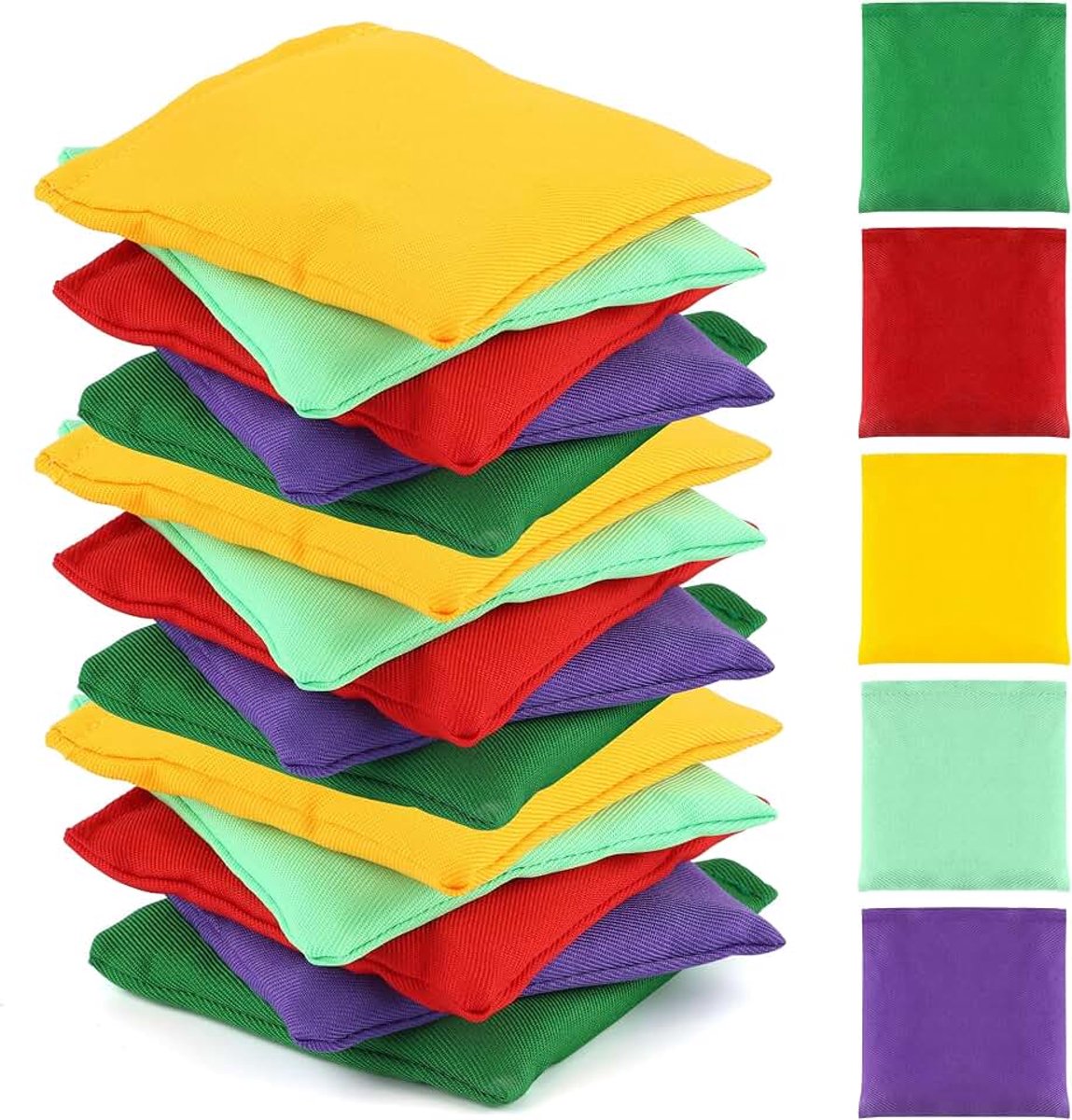15 stuks Cornhole zakjes - 10 x 10 cm werpzakken bonenzakjes set zitzakken gooien bonenzakjes werpspel kinderen outdoor tuinspel spel volwassenen voor Cornhole spel