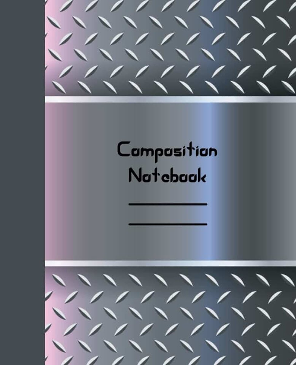 Silver Metal Composition Notebook: College Ruled, 100 Pages, 7.5" x 9.25"