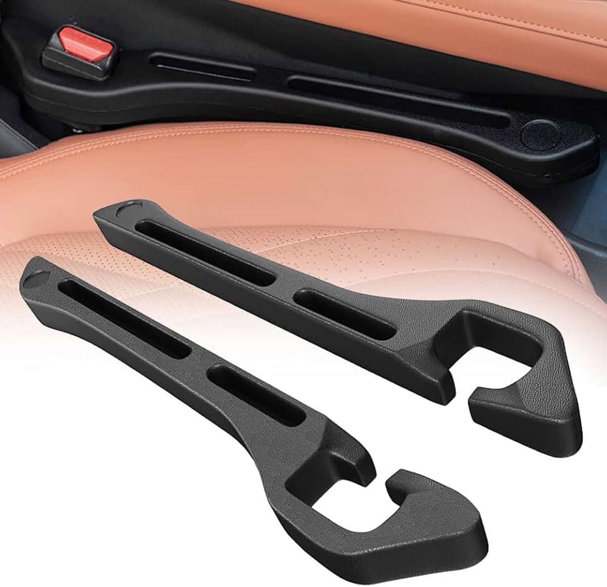 Autostoelen, 1 paar autostoel-organizer, opbergdoos, universele autostoel-gatenvulling, auto-organizer voor kleine voorwerpen mobiele telefoons, autostoel (zwart, B)