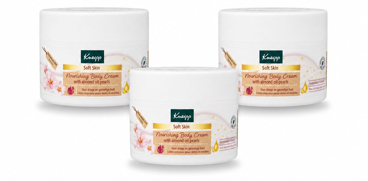 3 x Kneipp - Body crème - Soft Skin - Amandelbloesem - 200 ml - Voordeelverpakking - 3 stuks