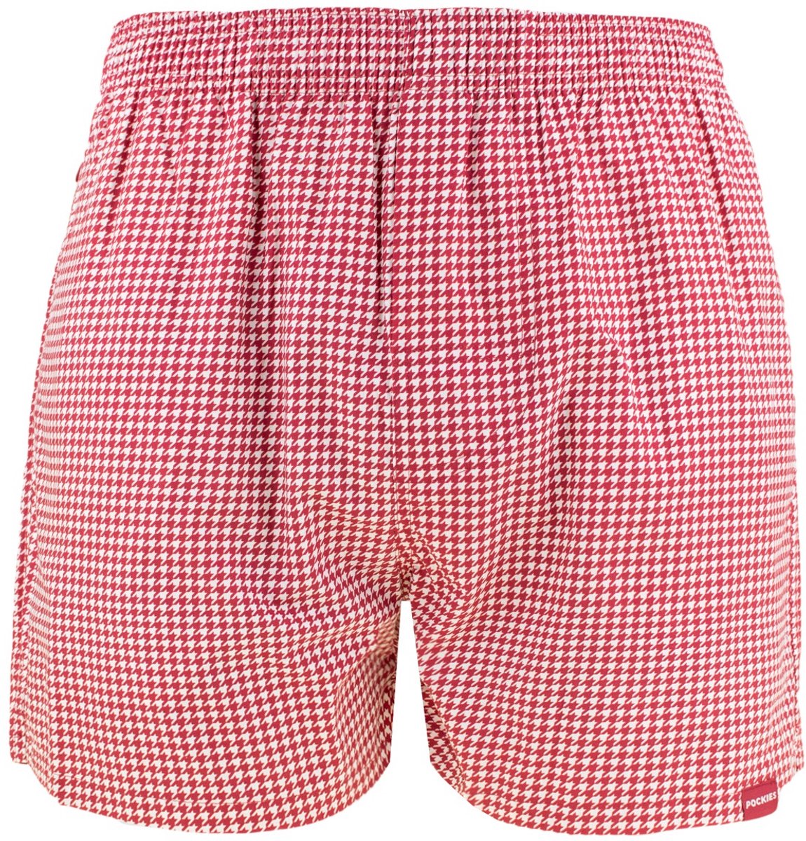 Pockies heren wijde boxershort houndstooth rood & wit