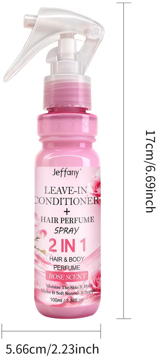 Haarparfum Spray met Roos & Biotine – Verzorgende Hair Mist voor Zacht en Glanzend Haar – 100 ml