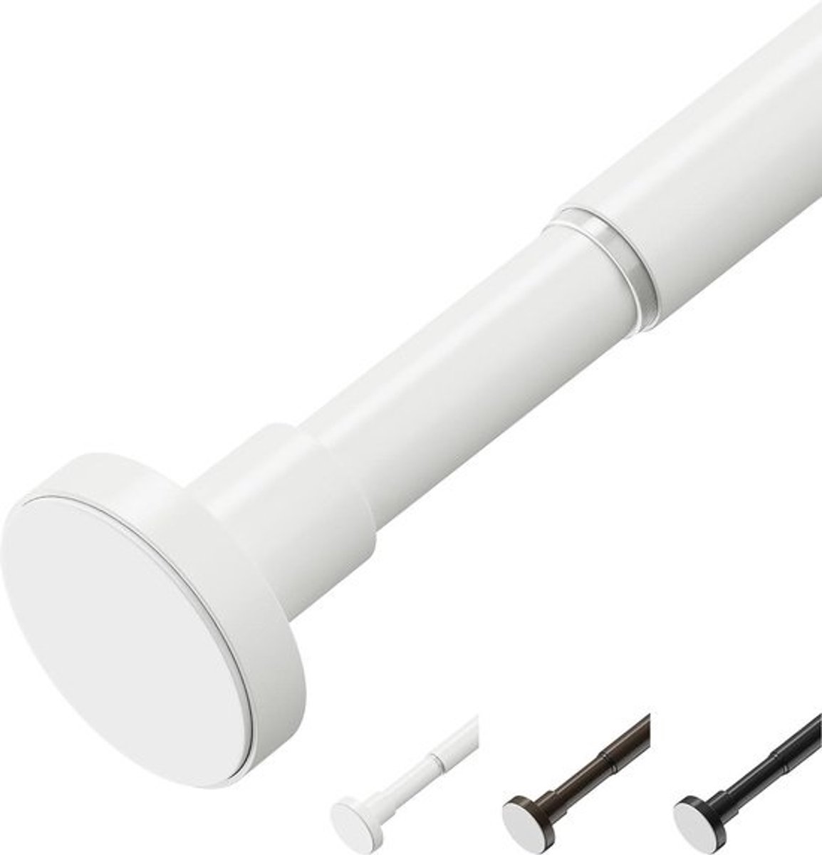 Green Harmony Uitschuifbare-gordijnroede 46-155 cm zonder boren telescopische douchegordijnrail verstelbare sterke veerstang voor raam badkamer slaapkamer wit gordijnroede zonder boren 300cm