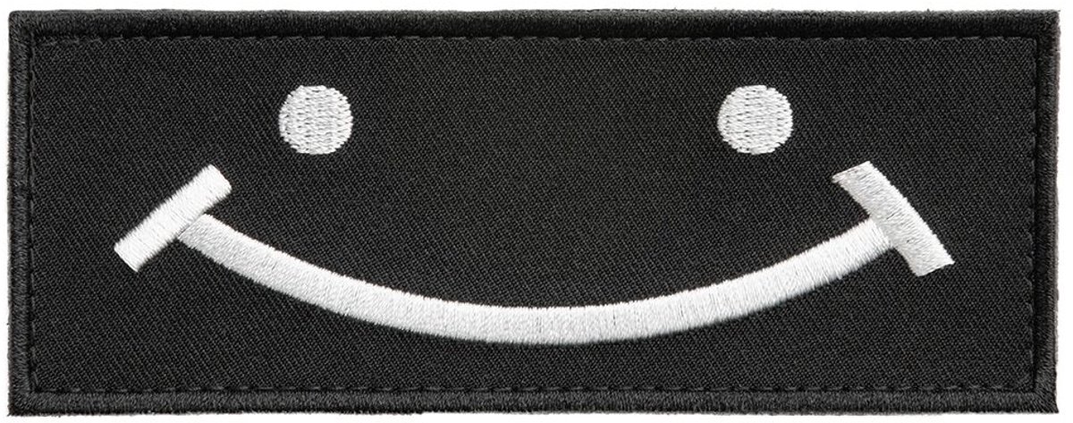 Savotta Happy Patch Zwart - klittenband morale patch smiley