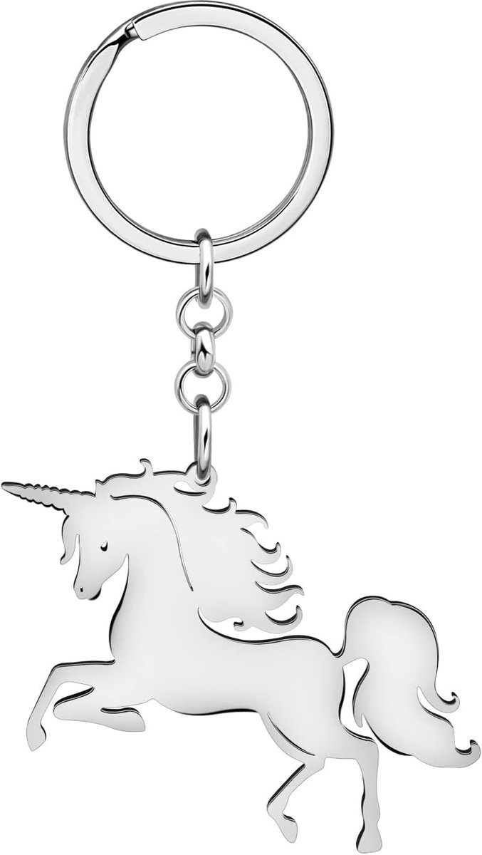 Paard Eenhoorn Sleutelhanger Rvs Eenhoorn Sleutelhanger Geschenken voor Vrouwen Meisjes Autosleutel Charms