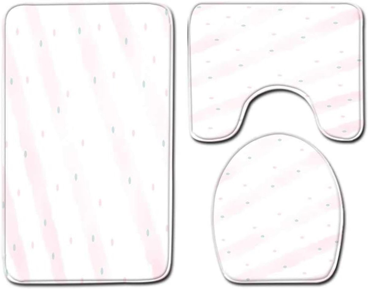 Mat, Badmat, Toiletmat, Driedelige Badkamer Anti-slip Mat, Vloer Mat Deurmat, Machine-wasbare Badkamer Tapijt 45cmx75cm