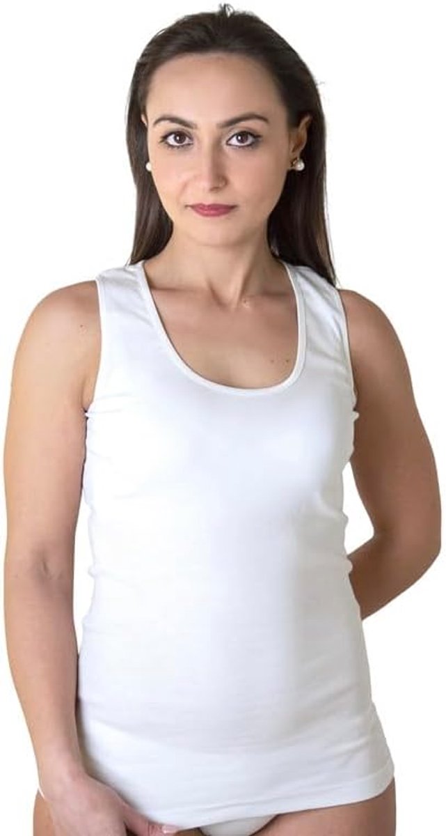 Day Intimo Eccezionale – 3-pack dames onderhemden met brede bandjes van warme katoen met kant of satijnen bies, Made in Italy