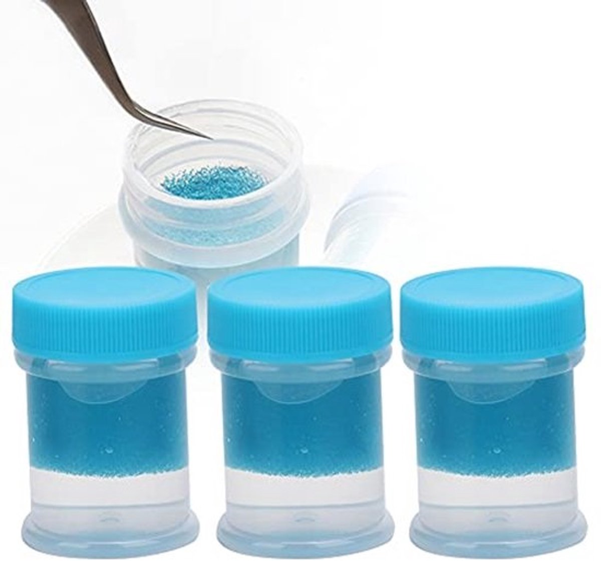 Wimper Extension Pincet Schoonmaak Set - 3 Stuks met Remover en Spons