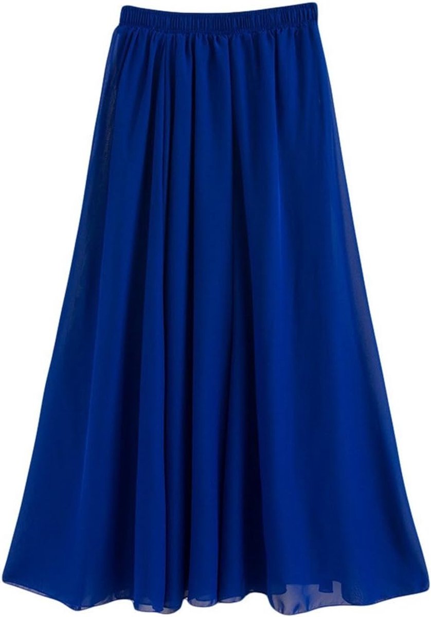 Dames uitgerekte taille chiffon lange rokken vloeiende rok