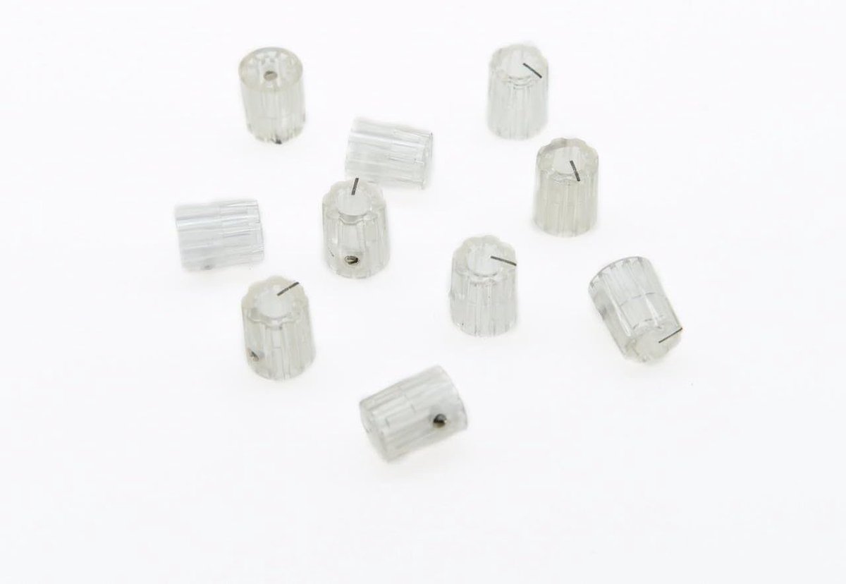 10Pcs Clear Gitaar Geschulpte Rand Versterker Knop Transparante Cilinder Effect Pedaal Knoppen