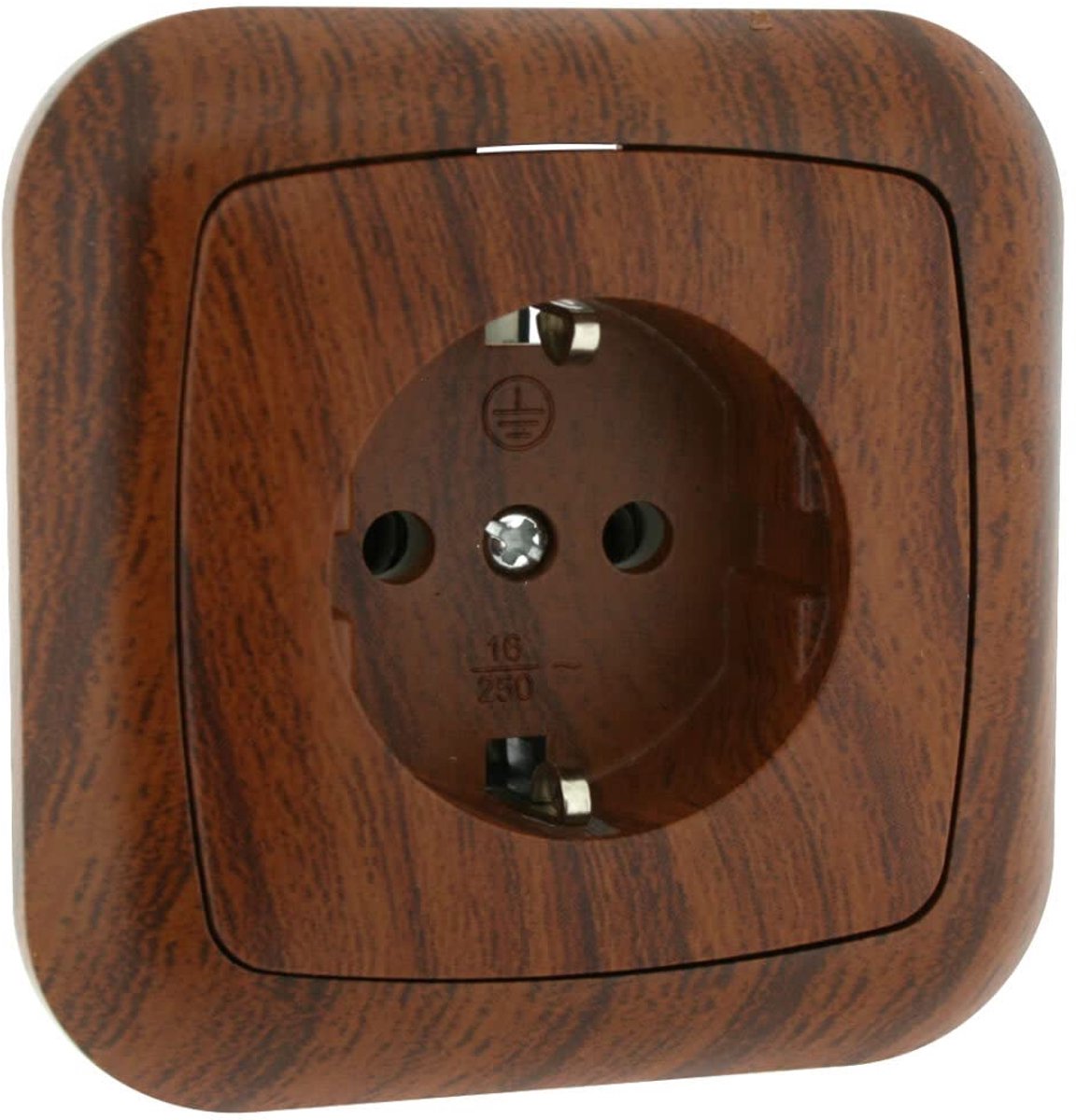 Hout wandcontactdoos met TTL houtkleur (3680 W - 16 A)