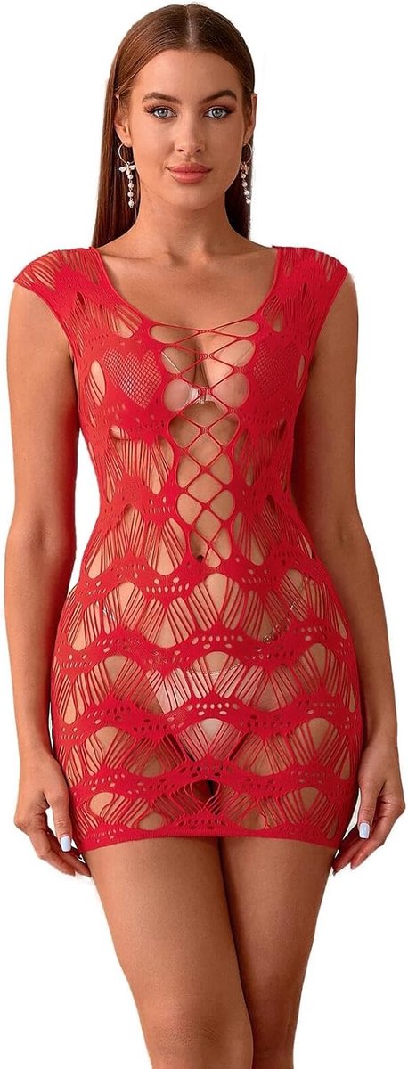 Dameslingerie, mini-jurk, panty, netpanty, gestreept, sexy heuprok, partyjurk, clubwear, sexy huidjurk