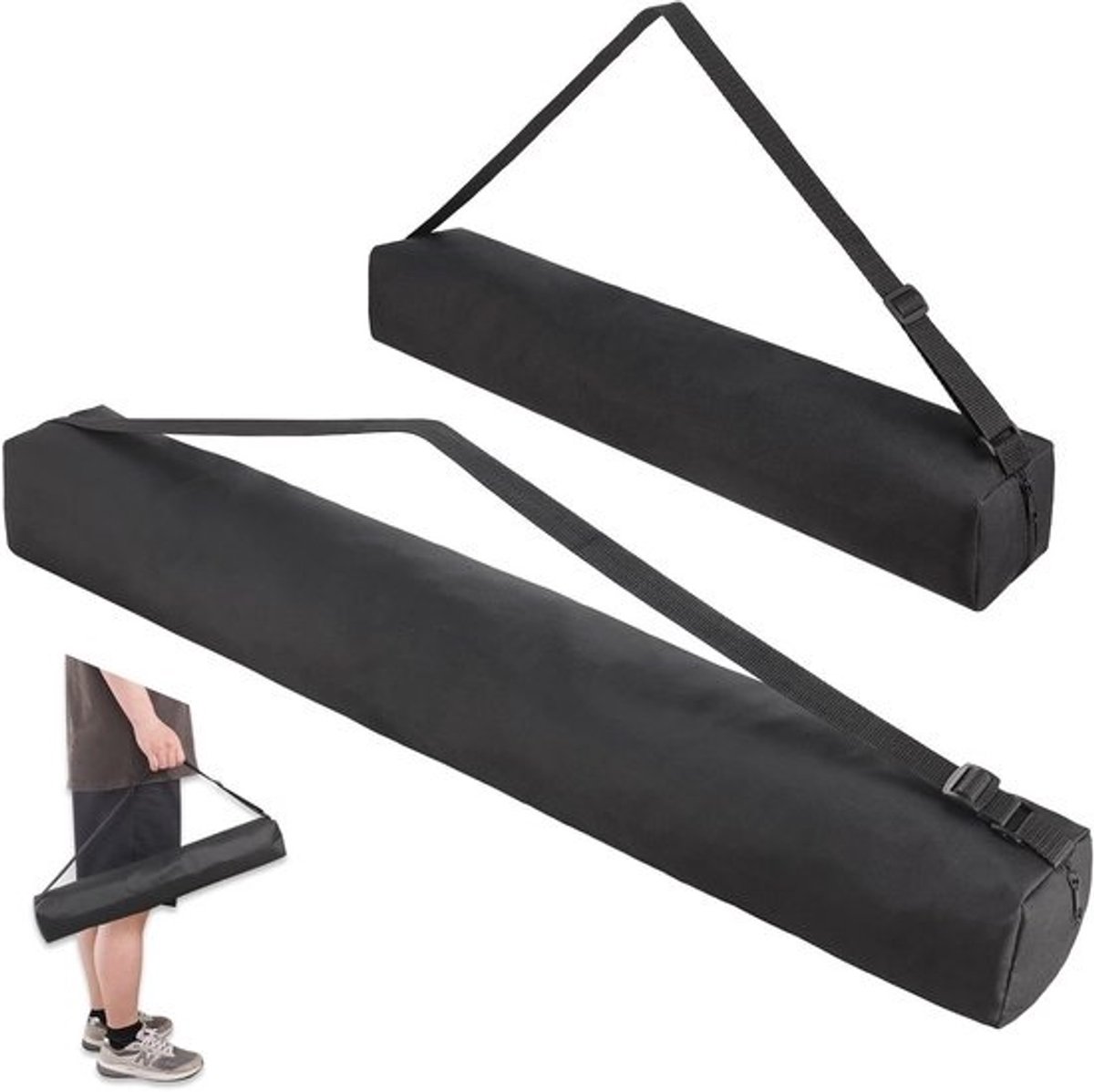 Draagbare tripodtas - Voor camera en lichtstatief - 2-delige set, 100 cm en 60 cm, zwart, voor fotografie en reizen