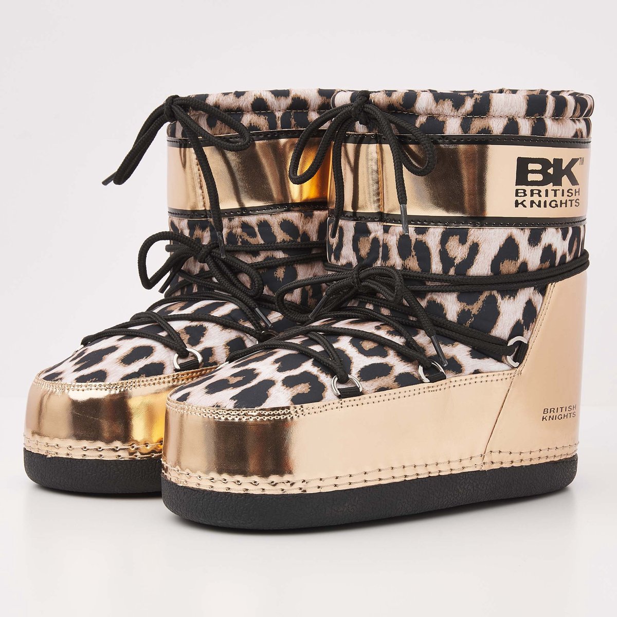 British Knights Blizzard Dames snowboots hoog – Panterprint Brons Vrouwen schoenen Bruin