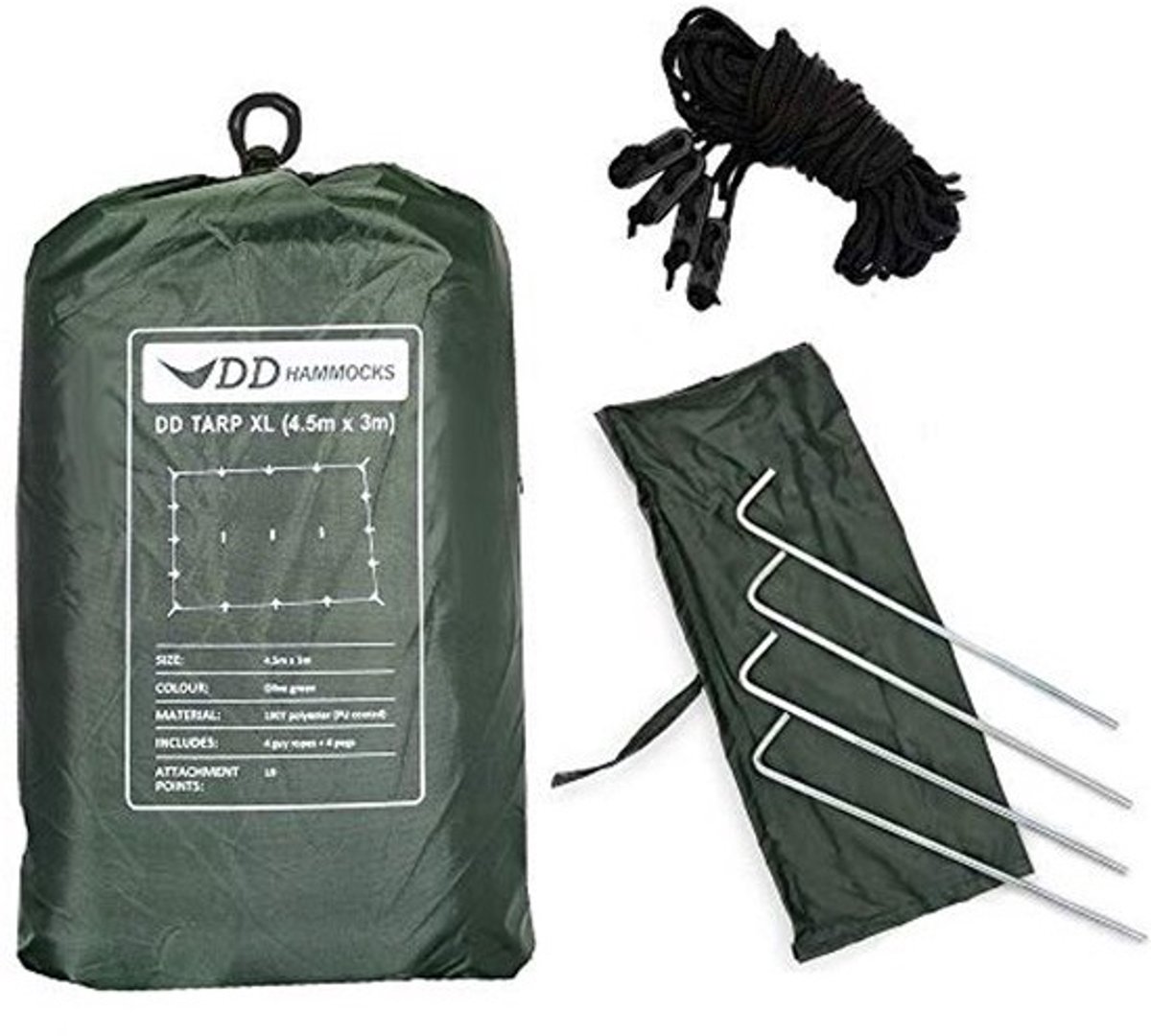 Rechthoekige Tarp XL - Olijf Groen - 100% Waterdicht Bescherming tegen Wind en Regen