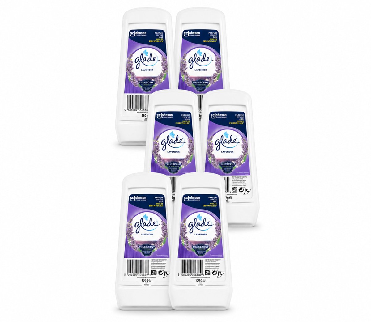 6 x Glade - Gel - Tranquil Lavender & Aloë - 150 g - Voordeelverpakking - 6 stuks