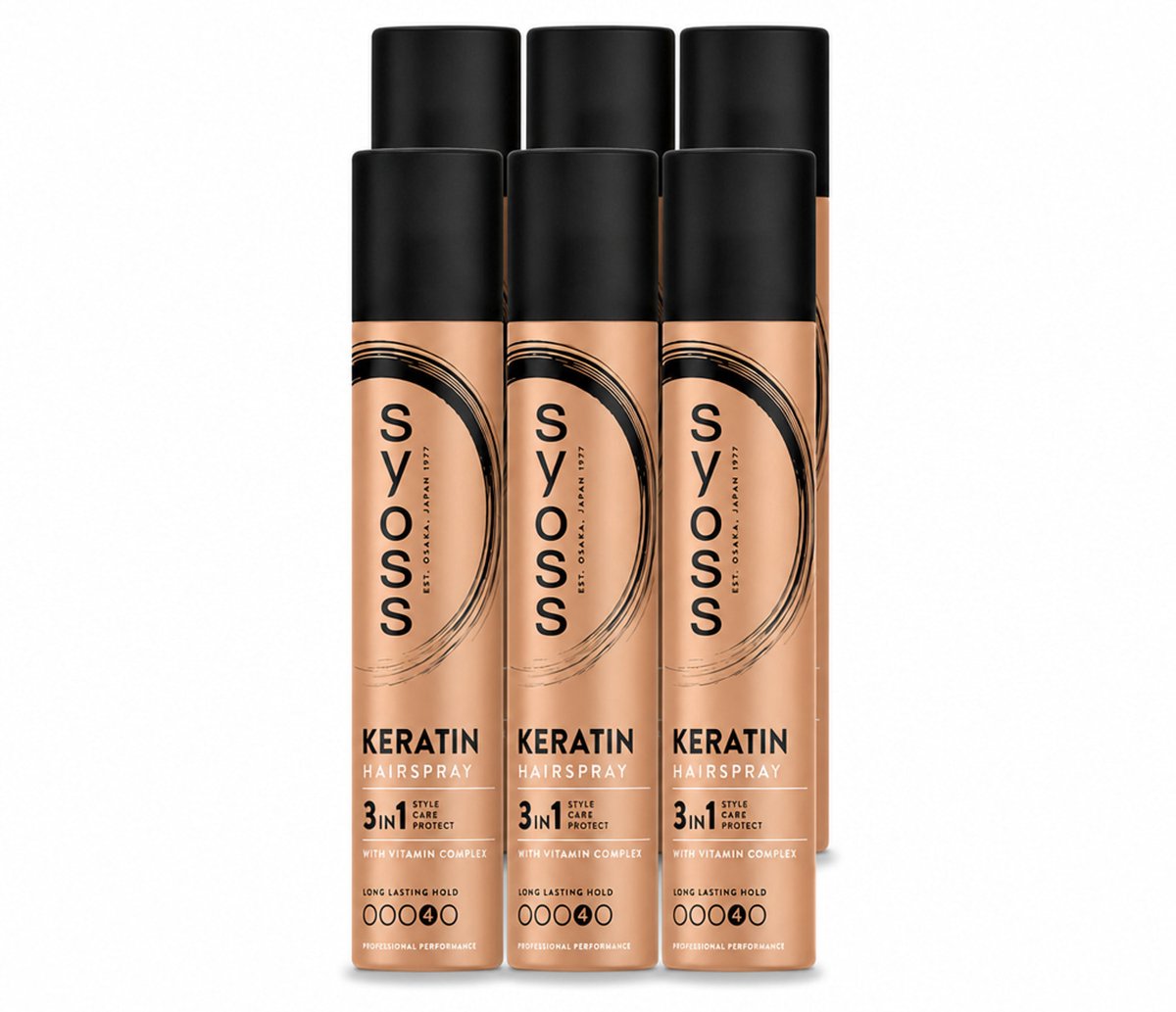 6 x Syoss - Keratin - Haarspray - Versterkt & Fixeert - 300 ml - Voordeelverpakking - 6 stuks