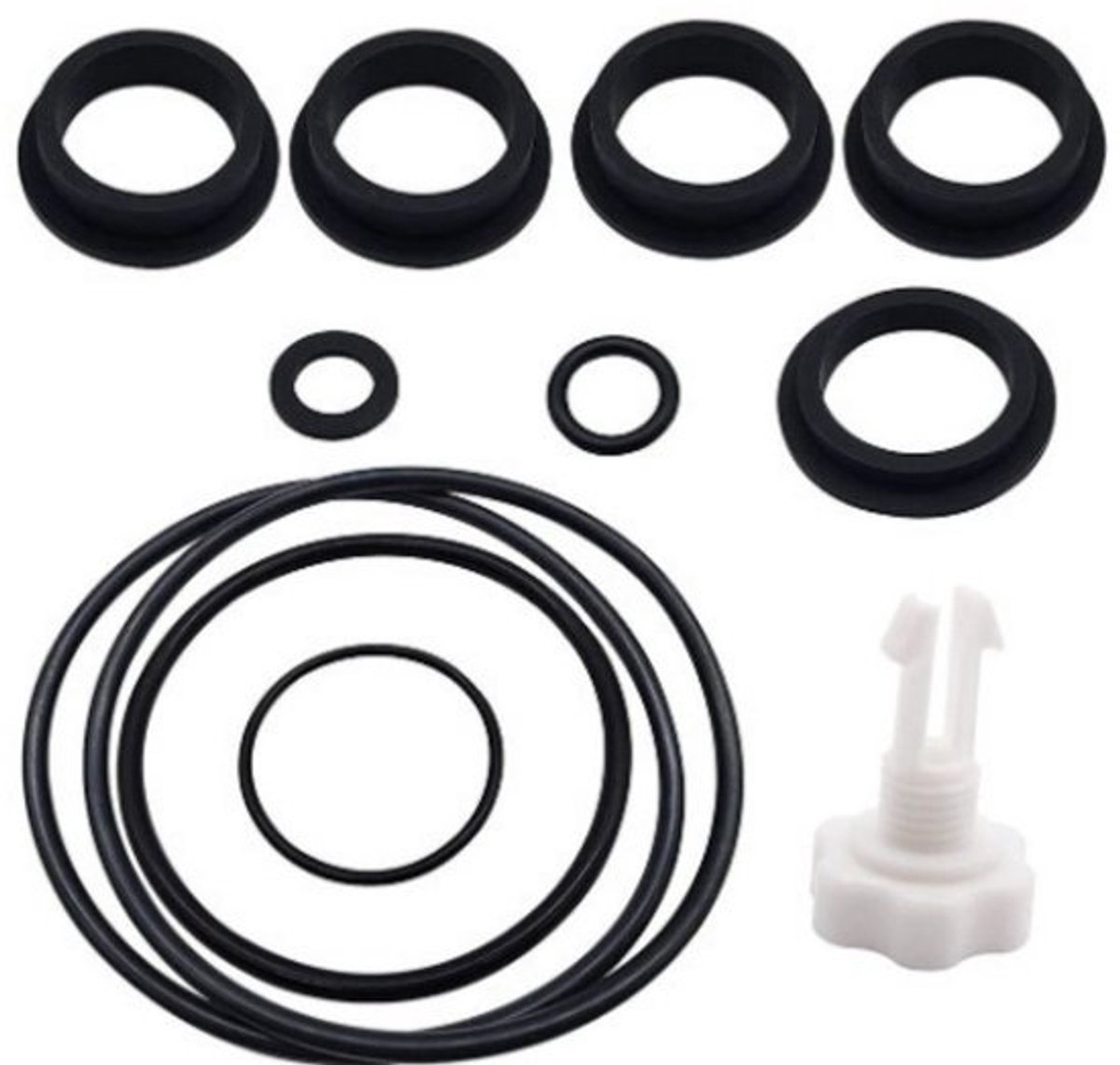 Filterpompreparatieset - Set met onderdelen - Voor zwembadonderhoud - Complete oplossing - 1 set - Zwart