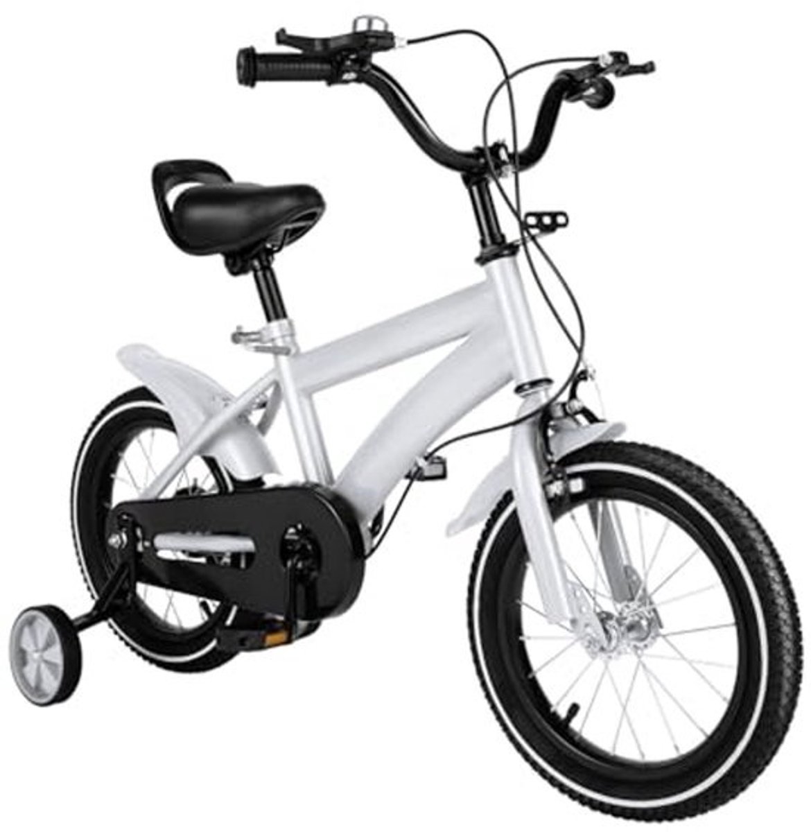 Sportieve Kinderfiets 14 inch met Steunwielen voor Jongens en Meisjes - Verstelbaar en Duurzaam