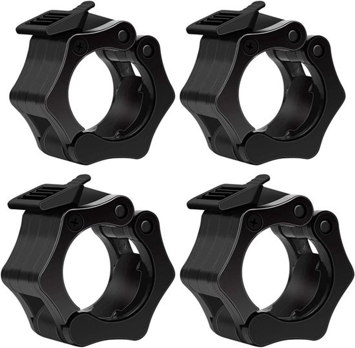Stevige- halterset - verstelbare halters - schijfstop - zwart - gymnastiekuitrusting - gewichtheffen - 30 mm en 50 mm stangclips - set van 2 - geschikt voor bar