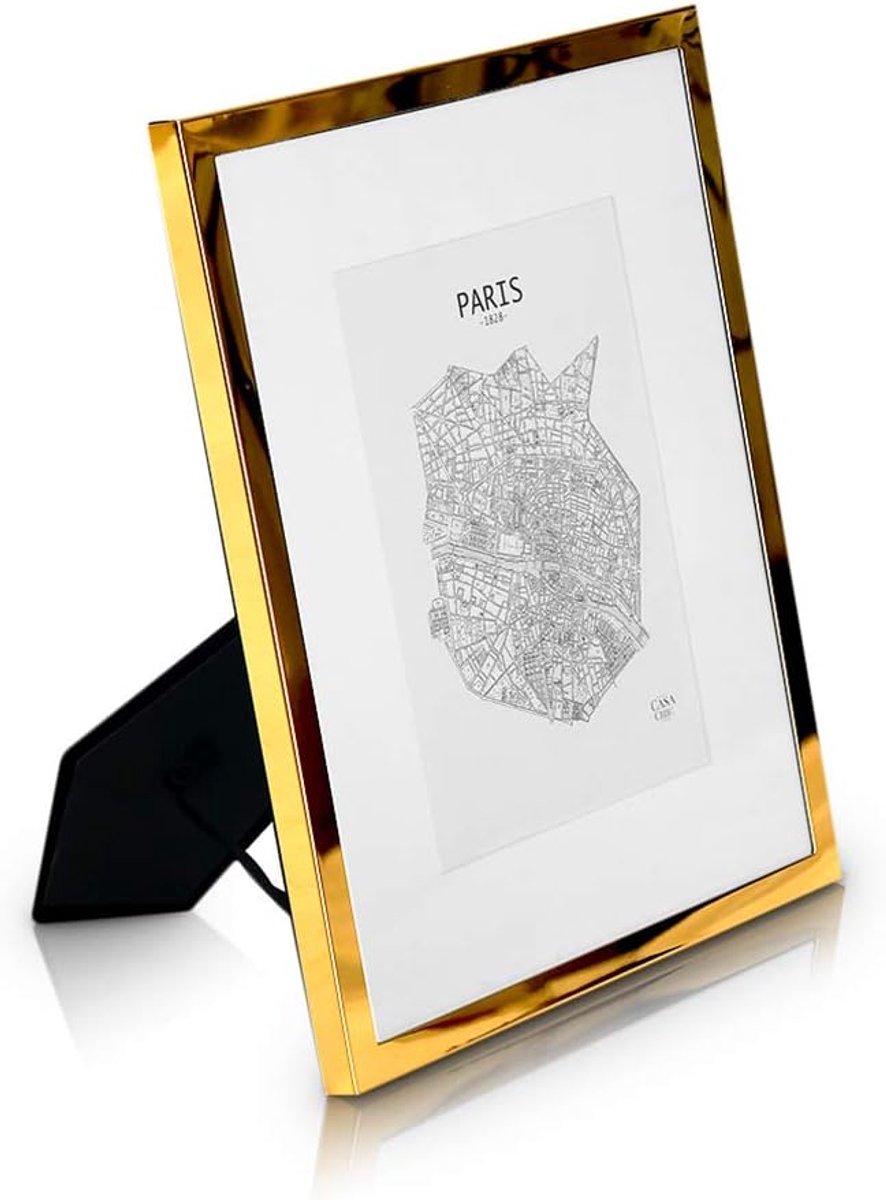 Fotolijst met goud geplateerd - 10x8 inch met 5x7 inch passe-partout - glasplaat