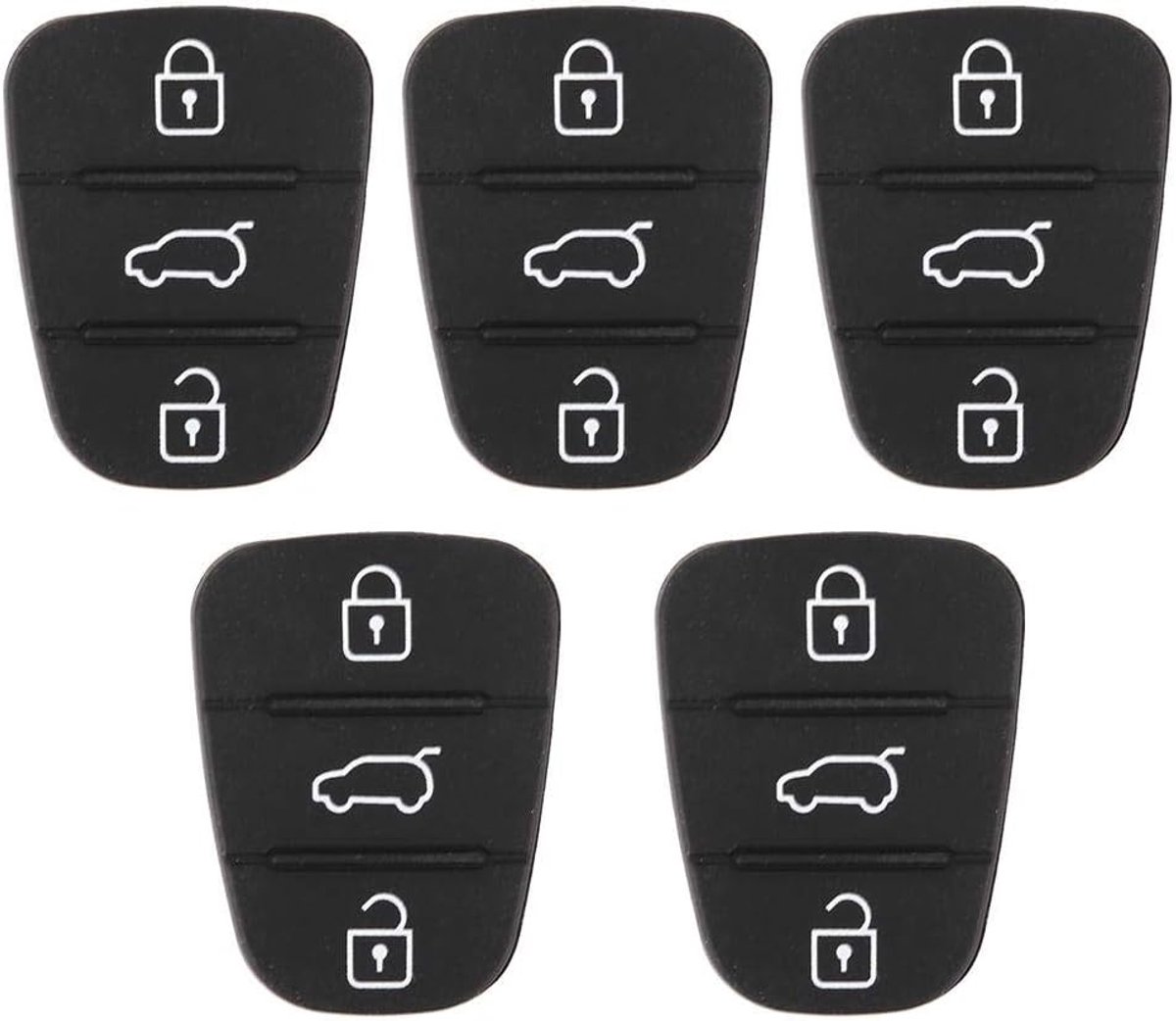 Shell Cover 5 stks Rubber Vervanging Afstandsbediening Autosleutel Shell Rubber 3 Pad [zonder Letter]
