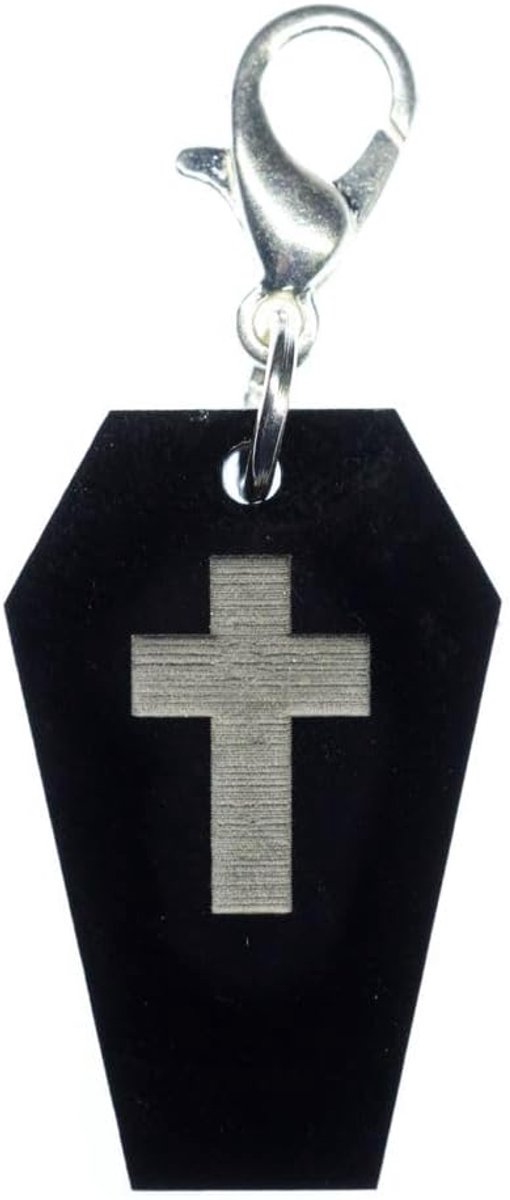 Bedels vampier Halloween acrylglas - handgemaakt modesieraad I verzilverd ketting hanger bedelarmband - hanger voor armband, 20 mm, Metaal
